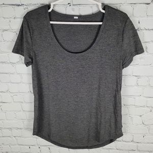 RIPZONE | scoop neck short sleeve gold metallic thread shirt